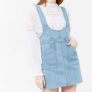 Forever 21 Denim Pinafore Dress